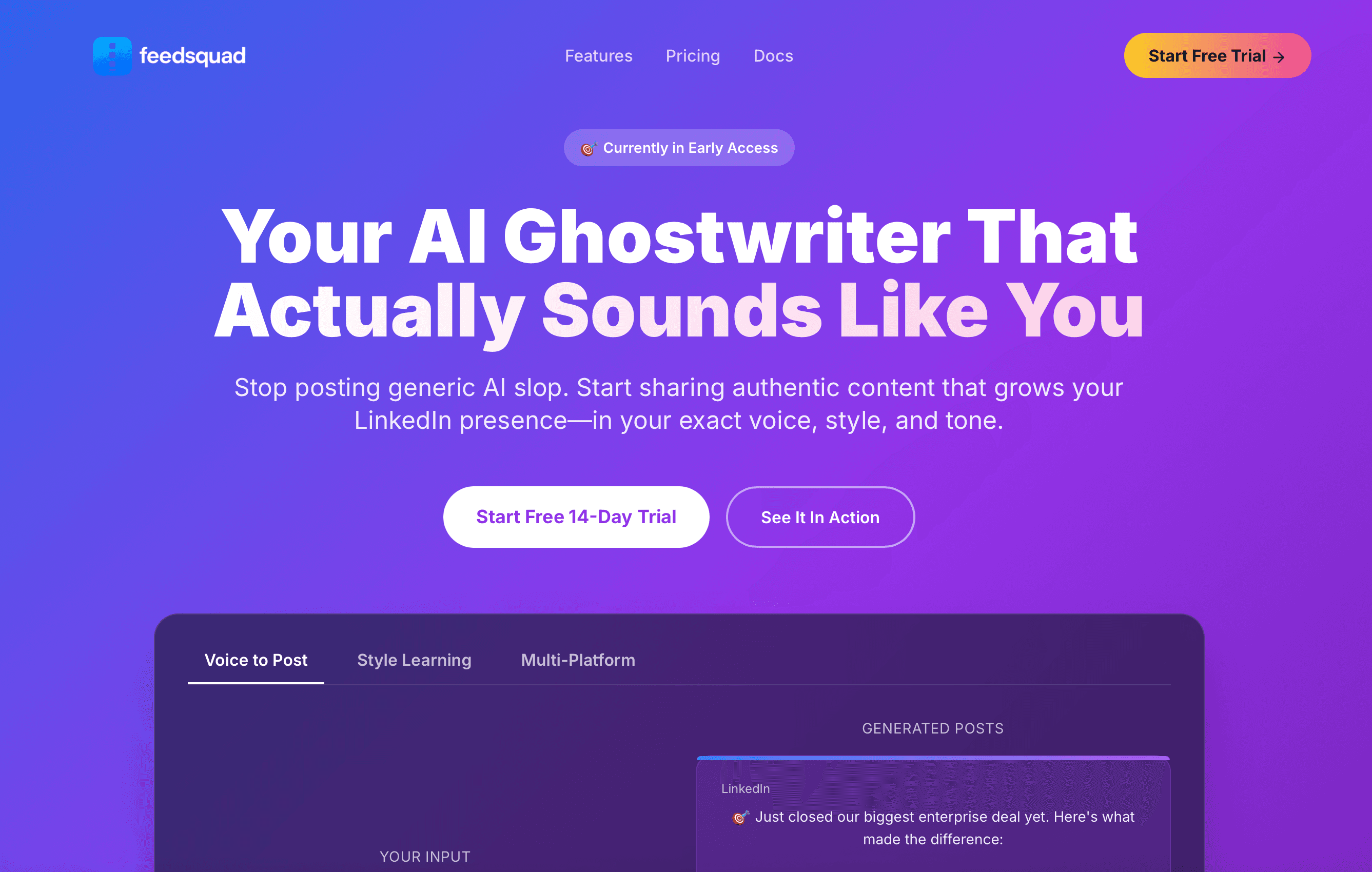 FeedSquad Landing Page Preview
